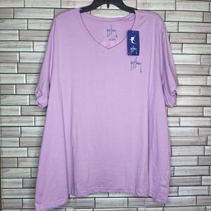 New Guy‎ Harvey Shirt Women's Size 3x Plus Size Top Purple Short Sleeve Blouse